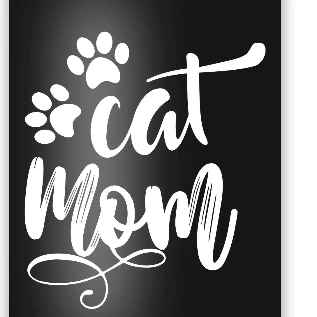 Cat Mom Mama Women Funny Retro Clothes Paw Poster