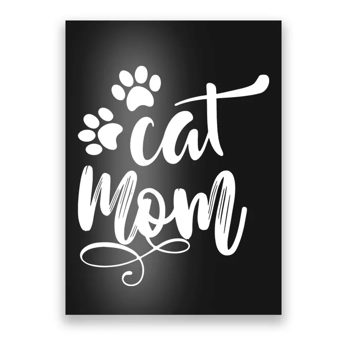 Cat Mom Mama Women Funny Retro Clothes Paw Poster