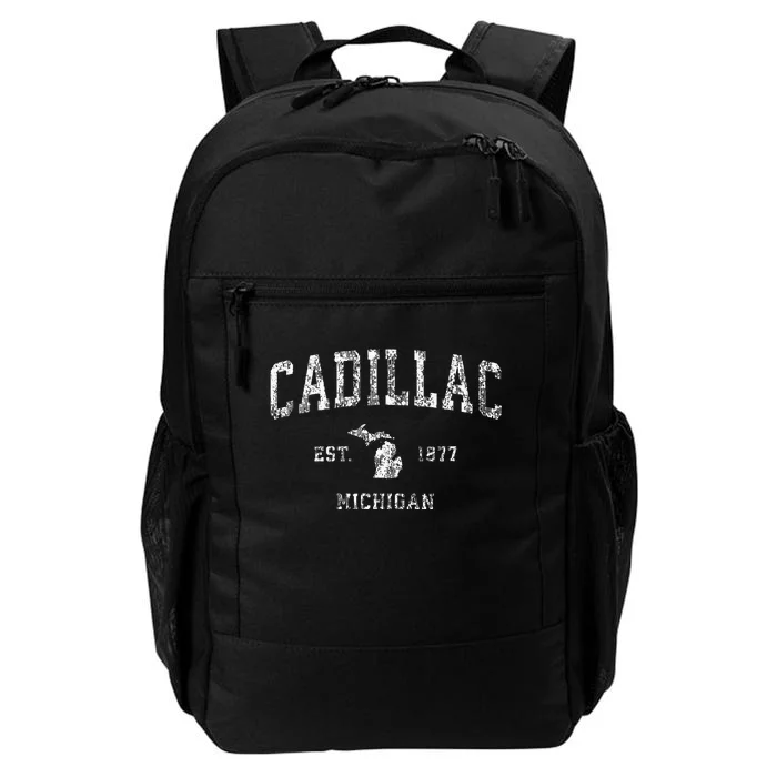 C.A.D.I.L.L.A.C Michigan Mi Vintage Athletic Sports Design Daily Commute Backpack