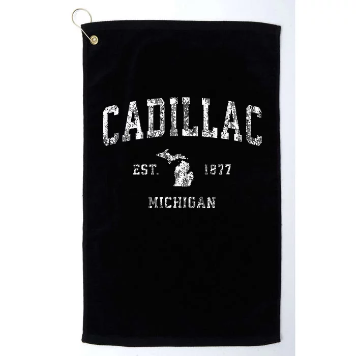 C.A.D.I.L.L.A.C Michigan Mi Vintage Athletic Sports Design Platinum Collection Golf Towel