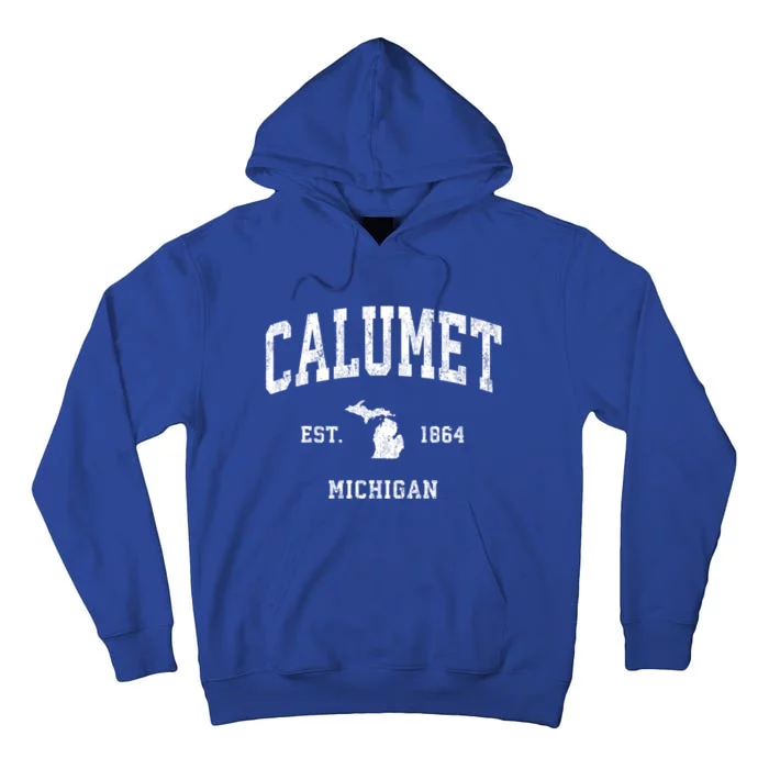 Calumet Michigan Mi Vintage Athletic Sports Tall Hoodie