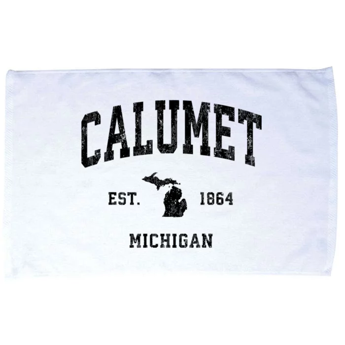 Calumet Michigan Mi Vintage Athletic Sports Microfiber Hand Towel