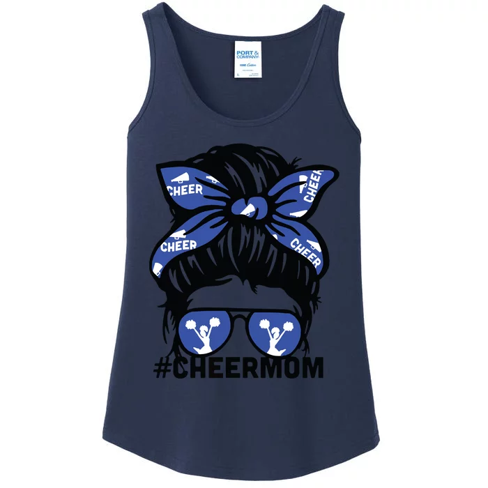 Cheer Mother Mama Parents Gift Cheerleading Mom Messy Bun Ladies Essential Tank