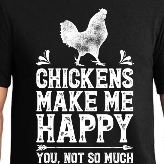 Chickens Make Me Happy Chicken Lover Poultry Farmer Farm Funny Gift Pajama Set