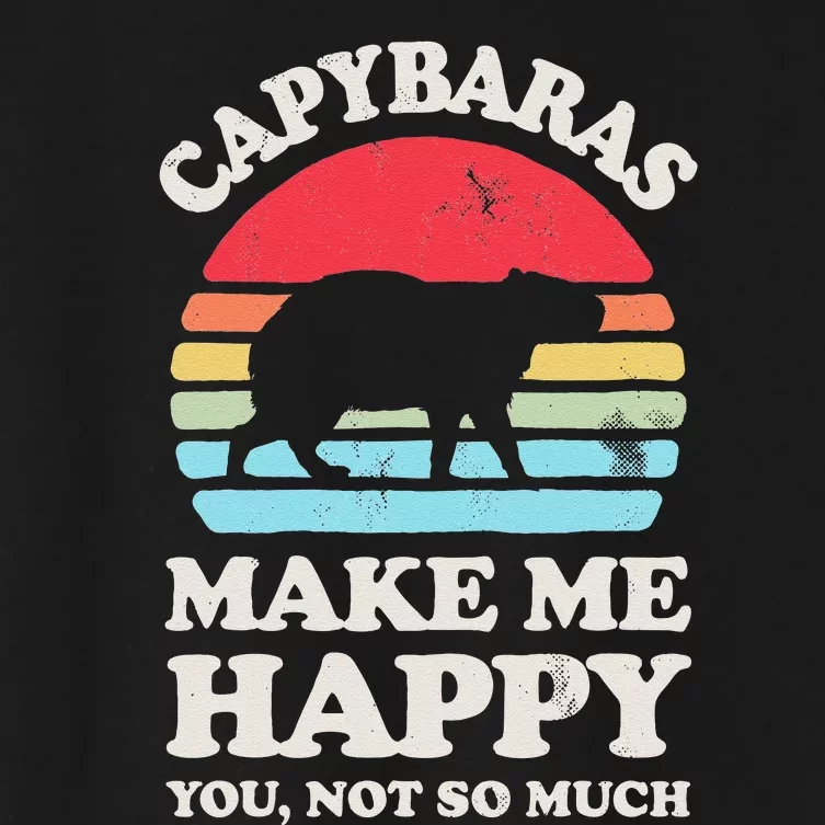 Capybaras Make Me Happy You Not So Much Capybara Lover Retro Women's Crop Top Tee