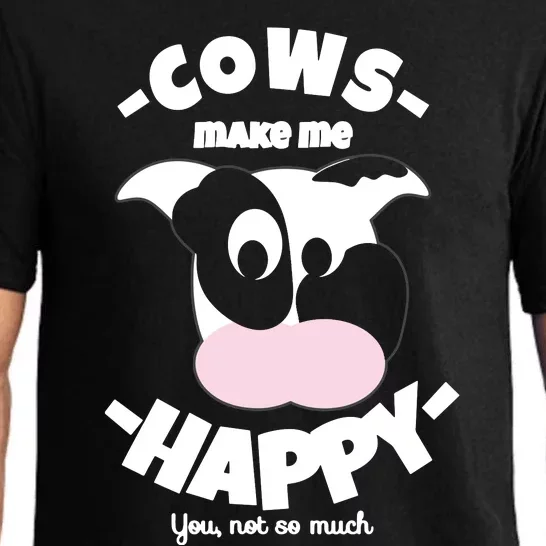 Cows Make Me Happy Funny Farmer Cow Pajama Set