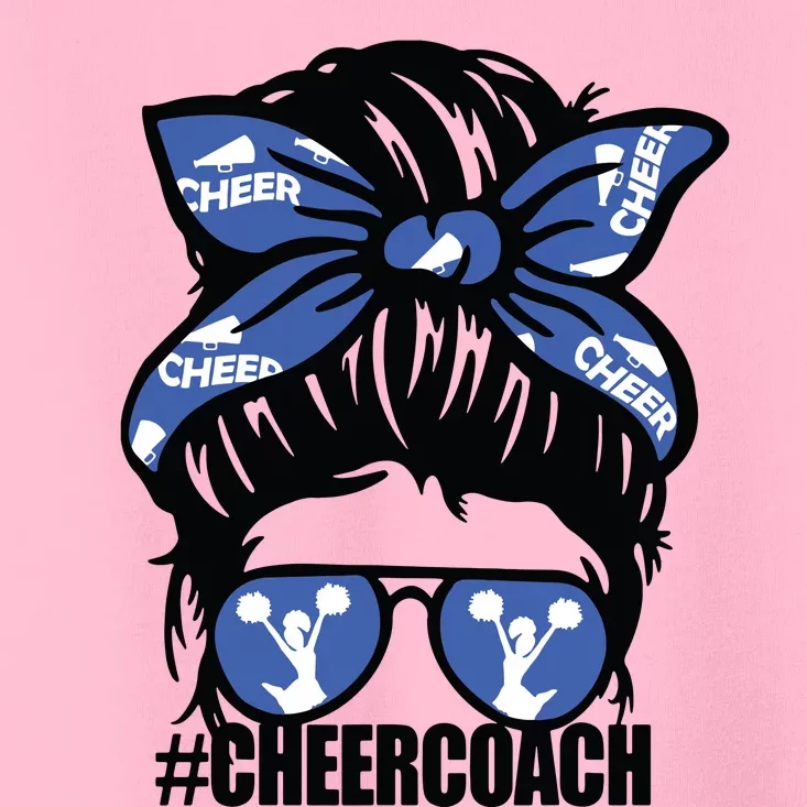 Cheer Mother Mama Parents Gift Cheerleading Coach Messy Bun Toddler T-Shirt