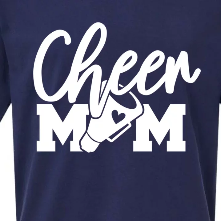 Cheer Mom Mother Cute Megaphone Funny Gift Sueded Cloud Jersey T-Shirt