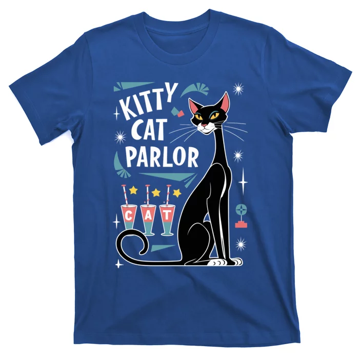 Cool Midcentury Modern Retro Kitty Cat Parlor Design Gift T-Shirt