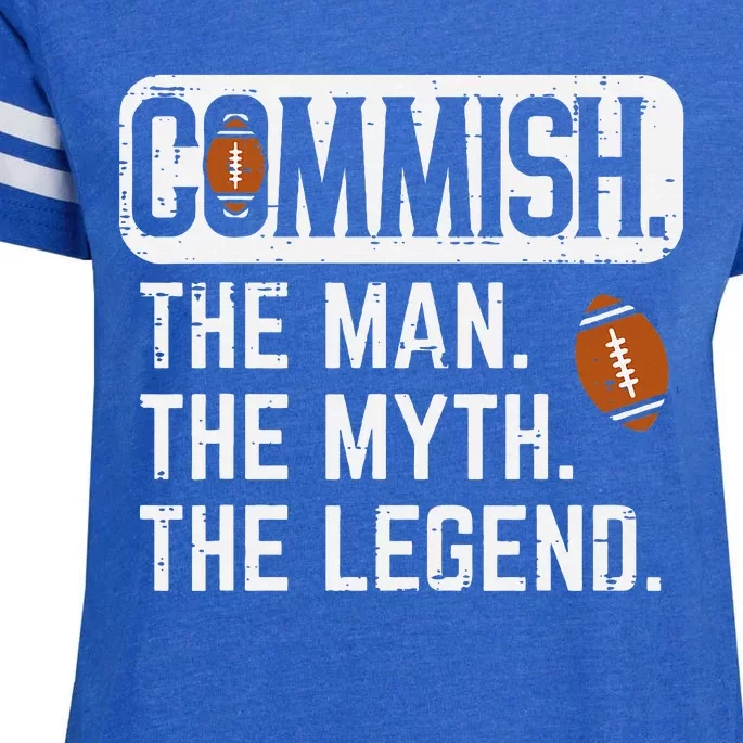 Commish Man Myth Legend Fantasy Football Commissioner Enza Ladies Jersey Football T-Shirt