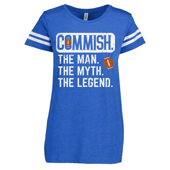 Commish Man Myth Legend Fantasy Football Commissioner Enza Ladies Jersey Football T-Shirt