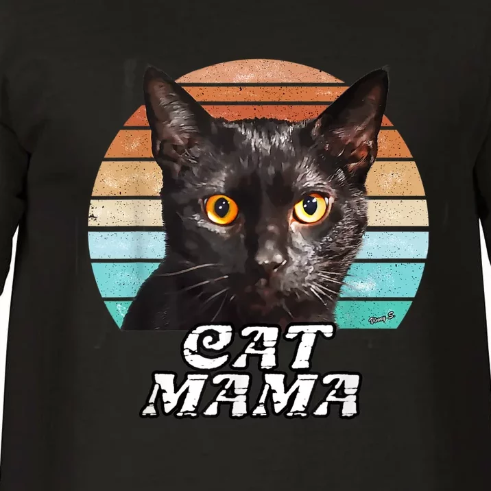 Cat Mama Mom Mothers Day Black Cat Retro Comfort Colors T-Shirt