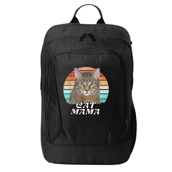 Cat Mama Mom Mothers Day Tabby Retro City Backpack