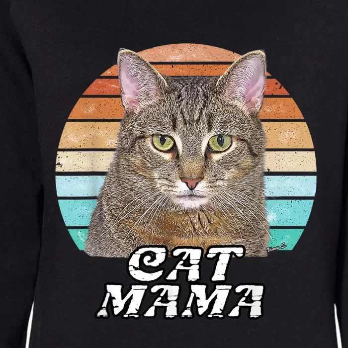 Cat Mama Mom Mothers Day Tabby Retro Womens California Wash Sweatshirt