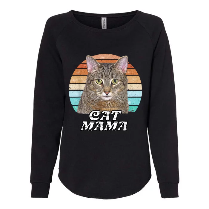 Cat Mama Mom Mothers Day Tabby Retro Womens California Wash Sweatshirt