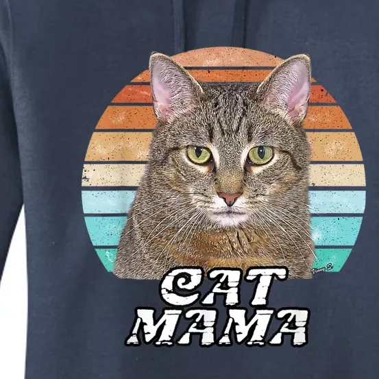 Cat Mama Mom Mothers Day Tabby Retro Women's Pullover Hoodie