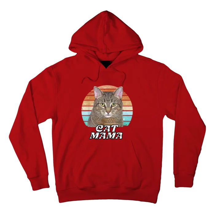 Cat Mama Mom Mothers Day Tabby Retro Hoodie