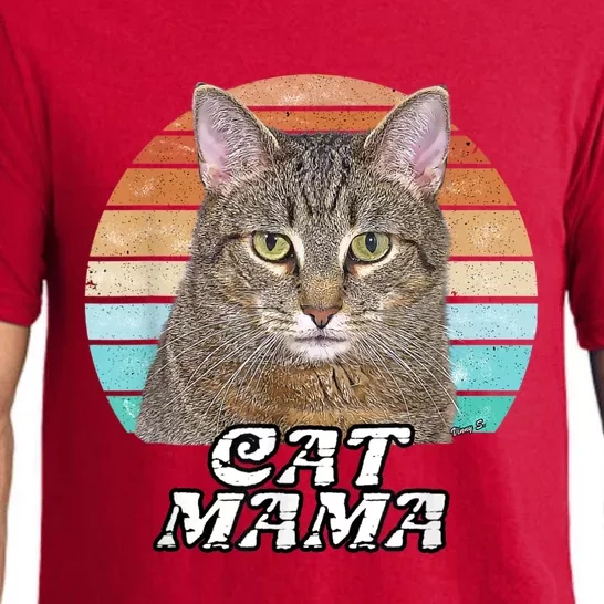 Cat Mama Mom Mothers Day Tabby Retro Pajama Set