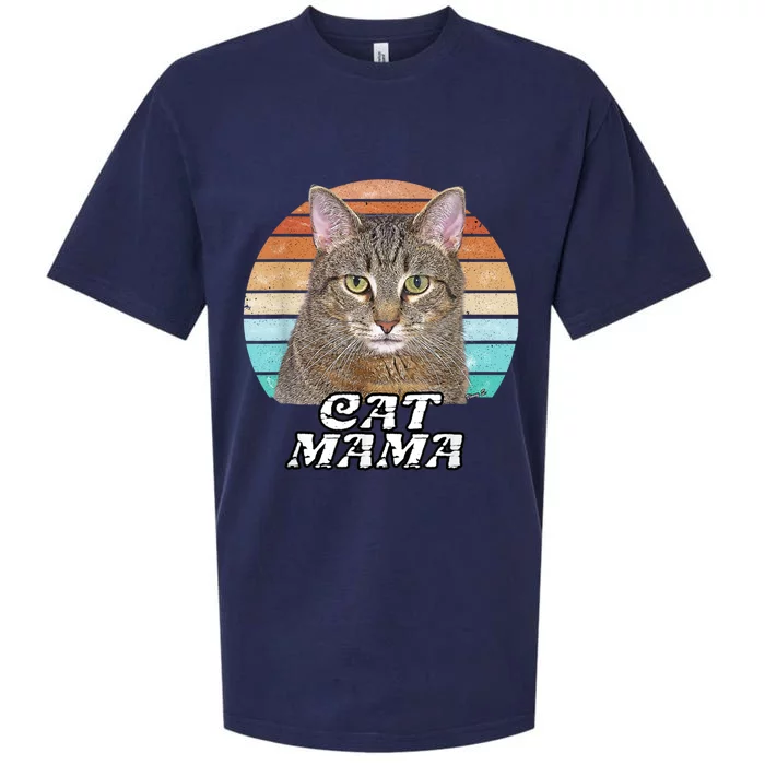 Cat Mama Mom Mothers Day Tabby Retro Sueded Cloud Jersey T-Shirt