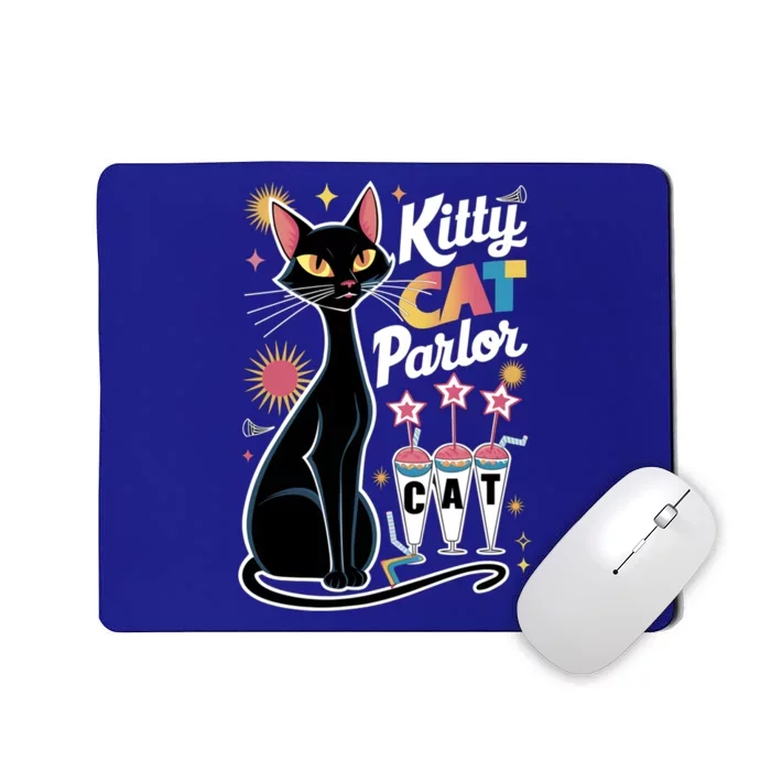 Cool Midcentury Modern Retro Kitty Cat Parlor Funny Gift Mousepad