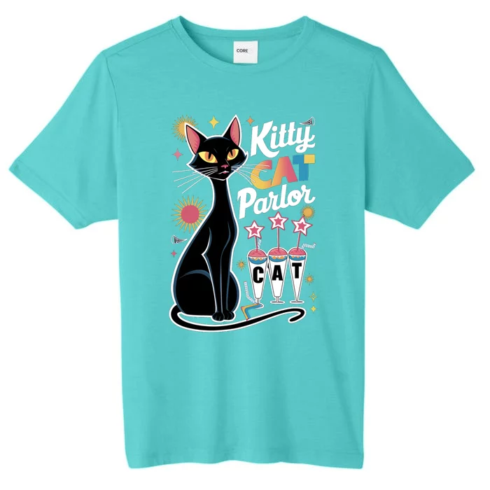 Cool Midcentury Modern Retro Kitty Cat Parlor Funny Gift ChromaSoft Performance T-Shirt