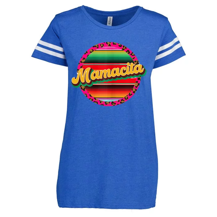 Cool Mamacita Mexican Mom Leopard Serape Cinco De Mayo Funny Gift Enza Ladies Jersey Football T-Shirt