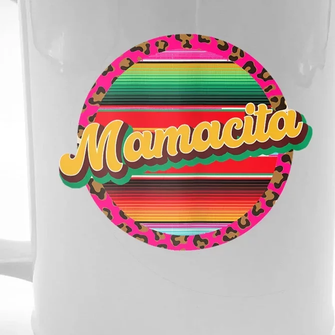 Cool Mamacita Mexican Mom Leopard Serape Cinco De Mayo Funny Gift Front & Back Beer Stein