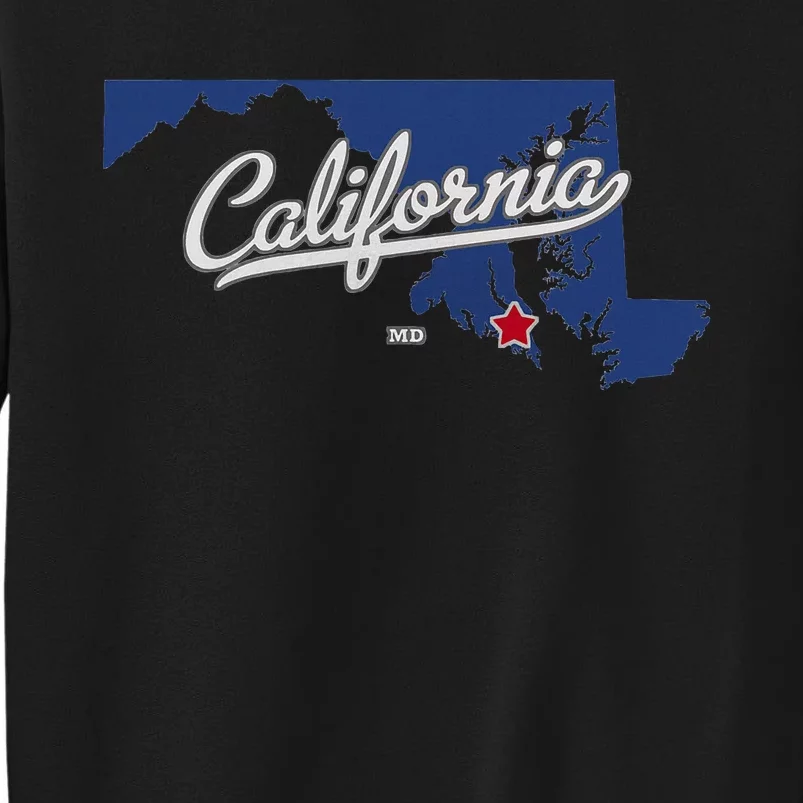 California Maryland Md Map Tall Sweatshirt