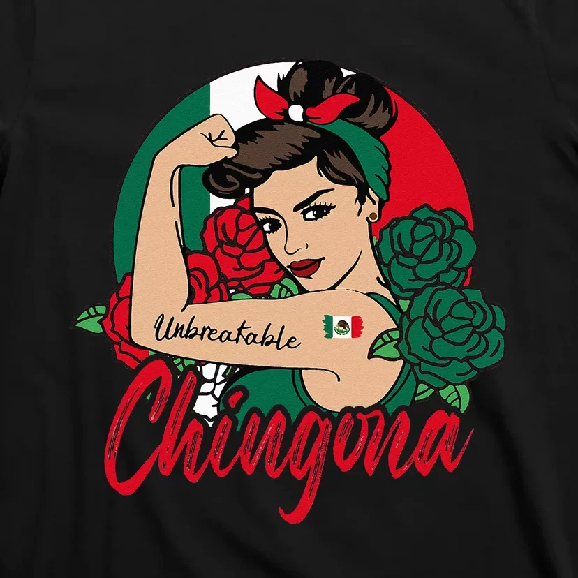 Chingona Mexico Mexican Mujer Mexicana Flag T-Shirt