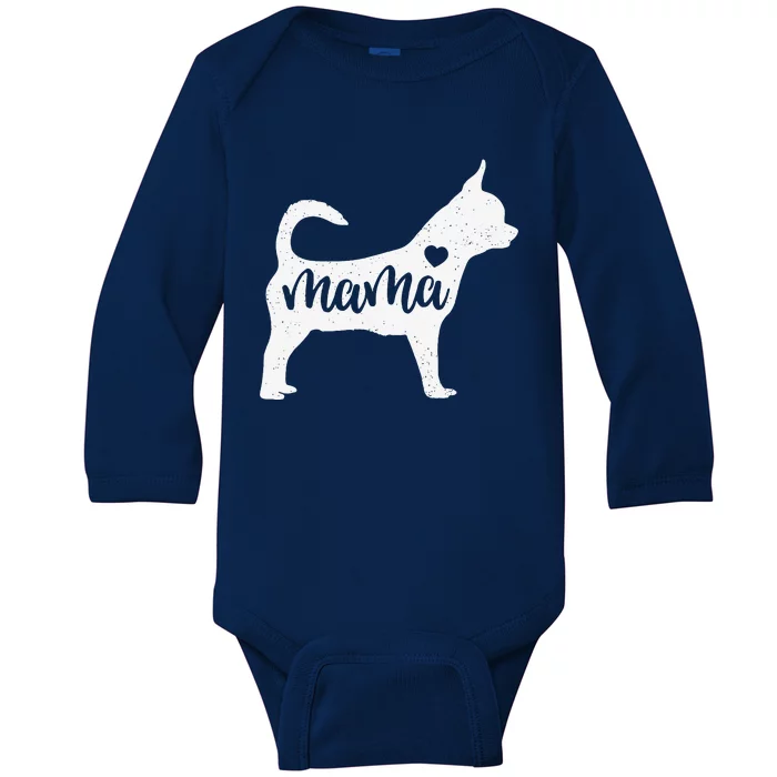 Chihuahua Mama Mom Dog Cute Mothers Day Gift Baby Long Sleeve Bodysuit