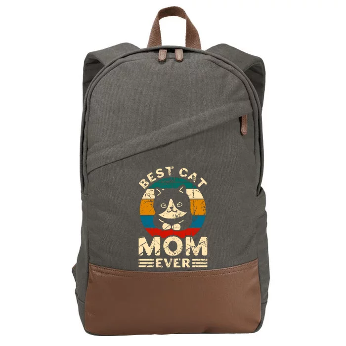 Cat Mom Mother's Day Cotton Canvas Backpack