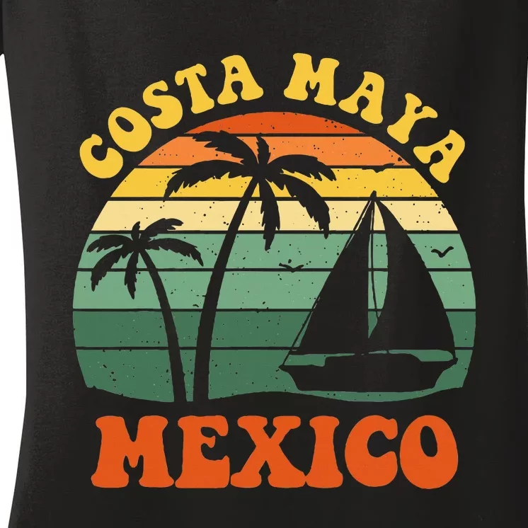 Costa Maya Mexico Sunset Matching Family Vacation Women's V-Neck T-Shirt