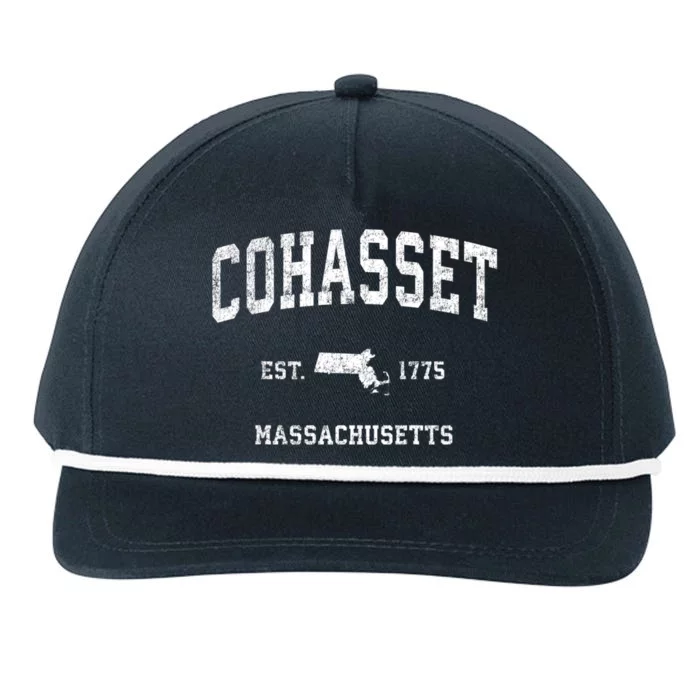 Cohasset Massachusetts Ma Vintage Established Sports Design Snapback Five-Panel Rope Hat