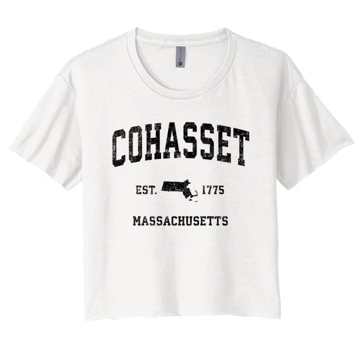 Cohasset Massachusetts Ma Vintage Established Sports Design Women's Crop Top Tee