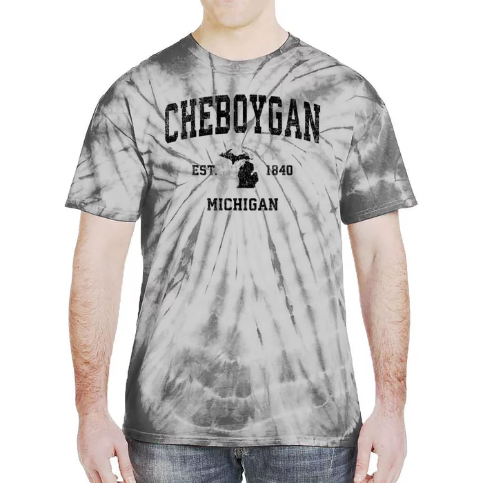 Cheboygan Michigan Mi Vintage Sports Tie-Dye T-Shirt