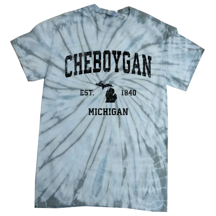 Cheboygan Michigan Mi Vintage Sports Tie-Dye T-Shirt