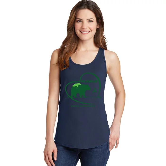 CP Mom Mama Bear Green Ribbon Cerebral Palsy Awareness Mom Ladies Essential Tank