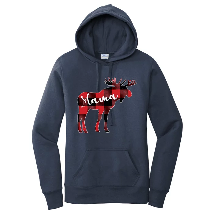 Cute Mama Moose Christmas Gift Family Matching Moose Lover Funny Gift Women's Pullover Hoodie