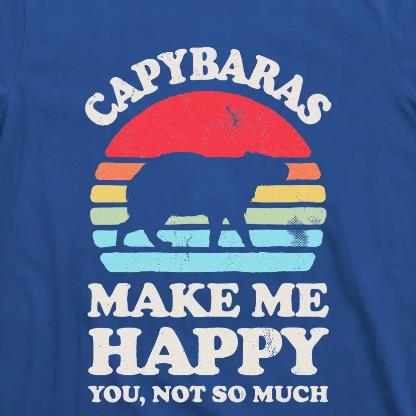 Capybaras Make Me Happy You Not So Much Capybara Lover Retro T-Shirt