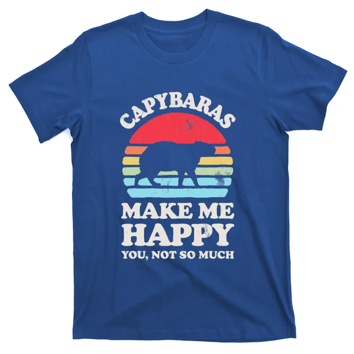 Capybaras Make Me Happy You Not So Much Capybara Lover Retro T-Shirt