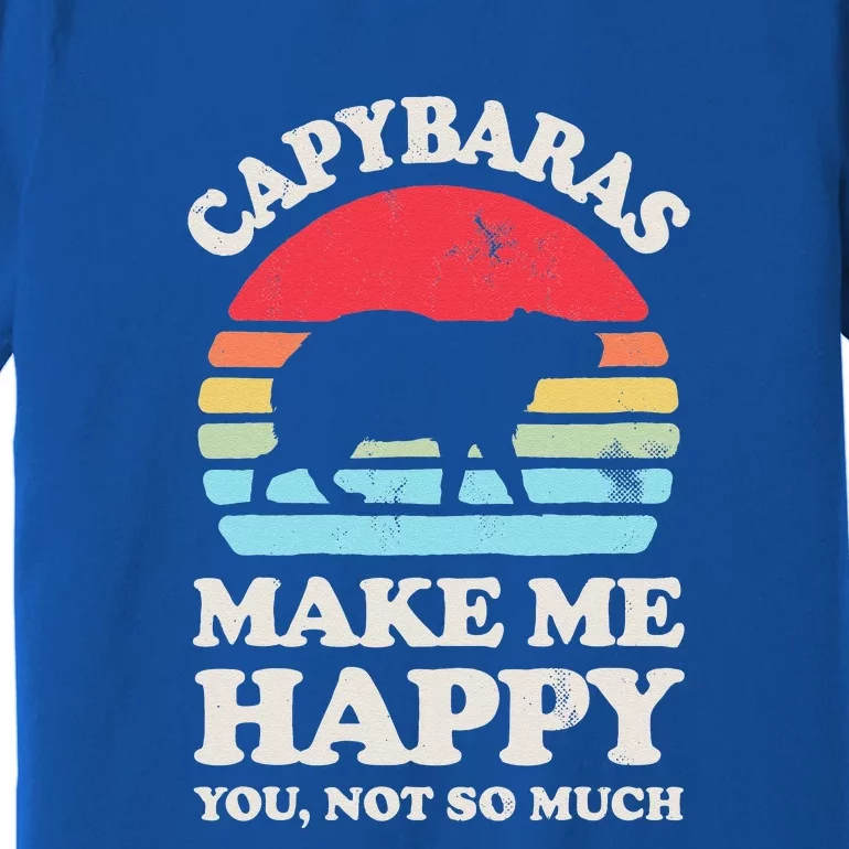 Capybaras Make Me Happy You Not So Much Capybara Lover Retro Premium T-Shirt