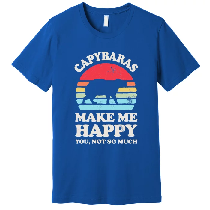 Capybaras Make Me Happy You Not So Much Capybara Lover Retro Premium T-Shirt