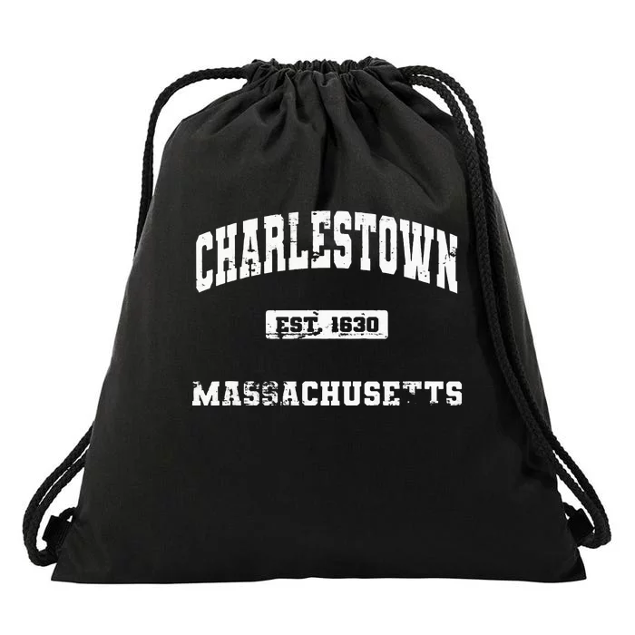 Charlestown Massachusetts MA State Vintage Athletic Style Drawstring Bag