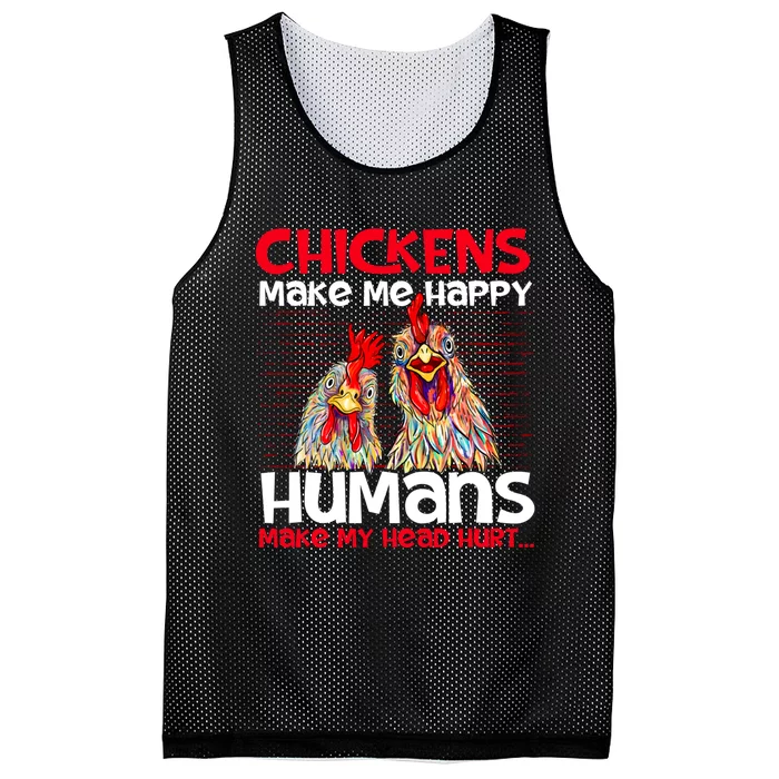 Chickens Make Me Happy Poultry Owner Chicken Farm Mesh Reversible Basketball Jersey Tank