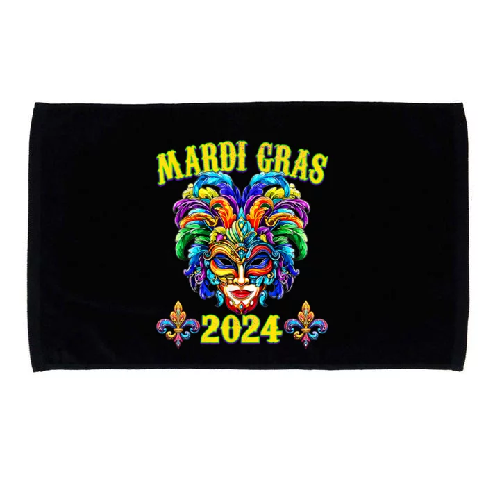 Carnival Mask Mardi Gras 2024 New Orleans Microfiber Hand Towel