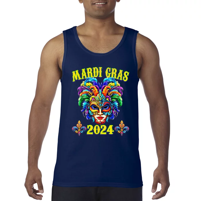 Carnival Mask Mardi Gras 2024 New Orleans Tank Top