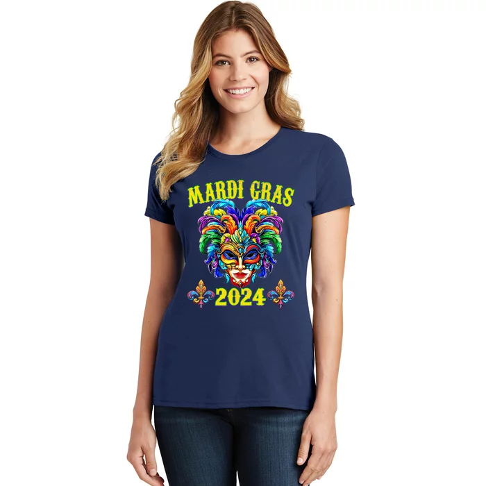 Carnival Mask Mardi Gras 2024 New Orleans Women's T-Shirt