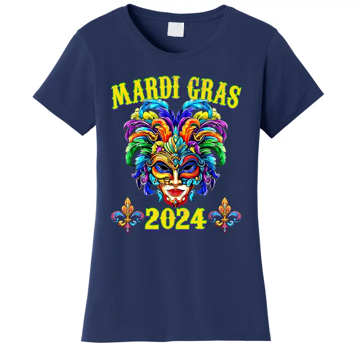 Carnival Mask Mardi Gras 2024 New Orleans Women's T-Shirt