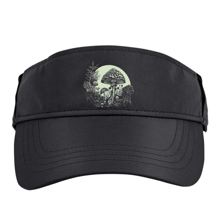 Cottagecore Moon, Mushrooms, Plants and Trees Adult Drive Performance Visor