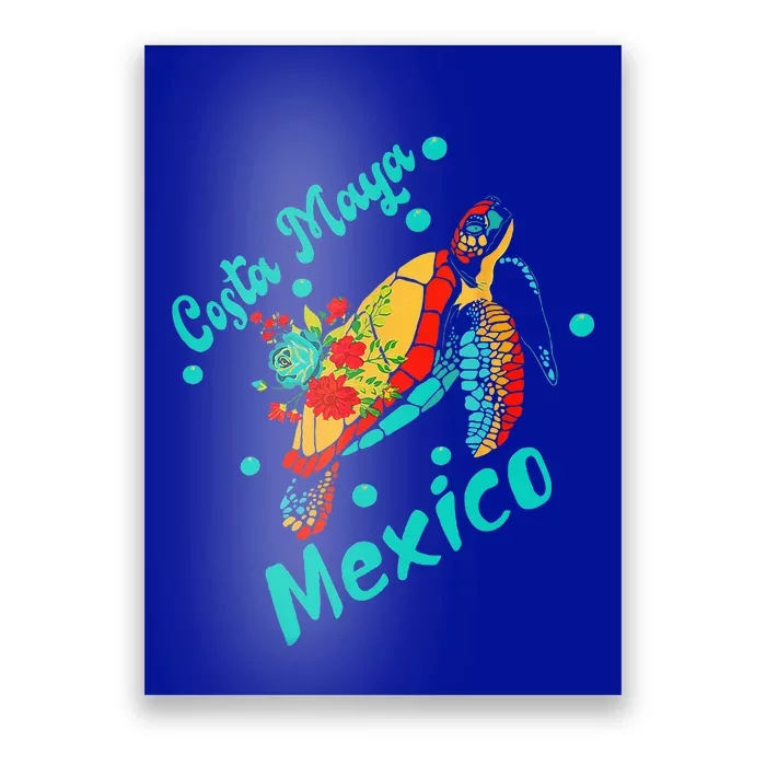 Costa Maya Mexico Turtle Sea Tropical Souvenir Travel Poster